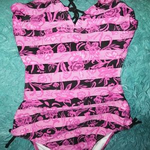 Pink womens swimsuit Cut back XL Bongo swimwear